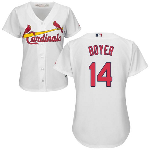 Women's Majestic St. Louis Cardinals #14 Ken Boyer Authentic White Home Cool Base MLB Jersey