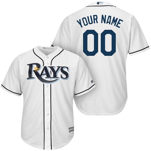 Men's Majestic Tampa Bay Rays Customized Replica White Home Cool Base MLB Jersey