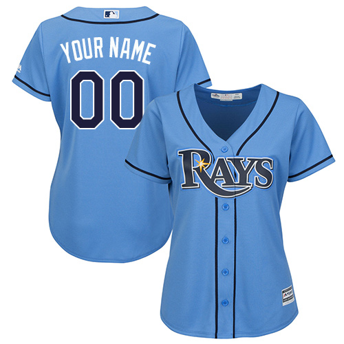 Women's Majestic Tampa Bay Rays Customized Replica Light Blue Alternate 2 Cool Base MLB Jersey