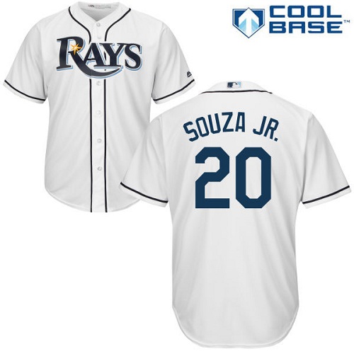 Men's Majestic Tampa Bay Rays #20 Steven Souza Replica White Home Cool Base MLB Jersey