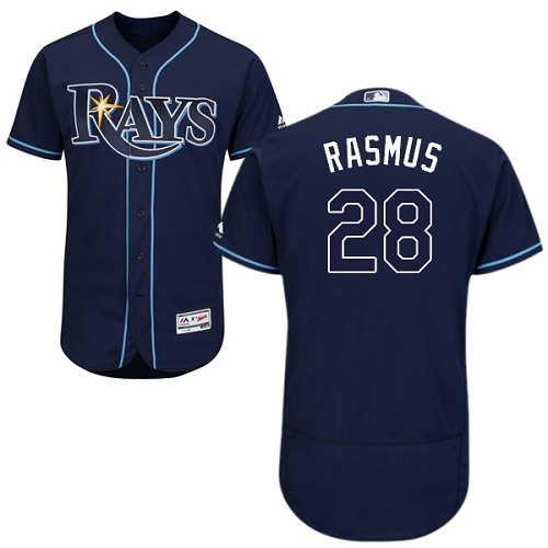 Men's Majestic Tampa Bay Rays #28 Colby Rasmus Navy Blue Flexbase Authentic Collection MLB Jersey