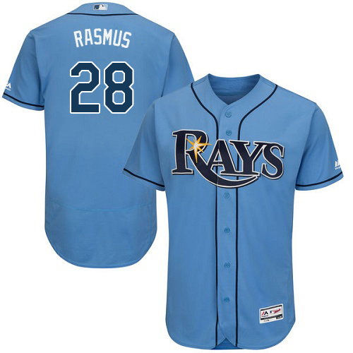 Men's Majestic Tampa Bay Rays #28 Colby Rasmus Alternate Columbia Flexbase Authentic Collection MLB Jersey