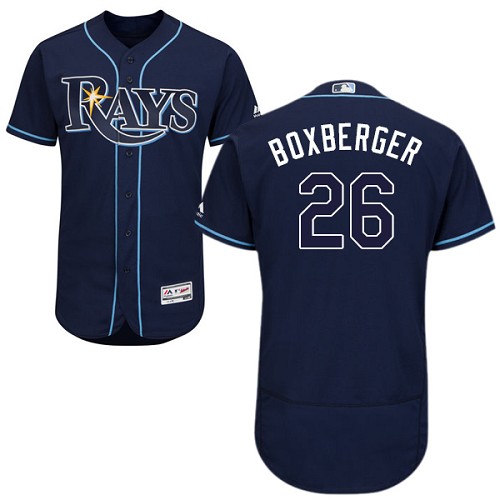 Men's Majestic Tampa Bay Rays #26 Brad Boxberger Navy Blue Flexbase Authentic Collection MLB Jersey