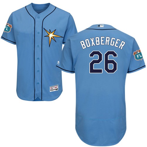 Men's Majestic Tampa Bay Rays #26 Brad Boxberger Light Blue Flexbase Authentic Collection MLB Jersey