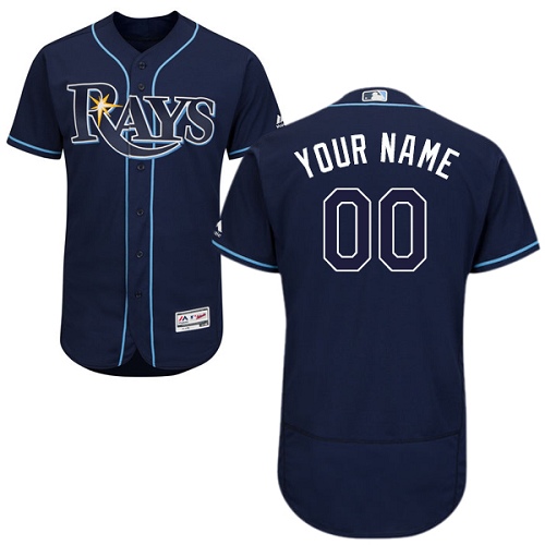 Men's Majestic Tampa Bay Rays Customized Navy Blue Flexbase Authentic Collection MLB Jersey