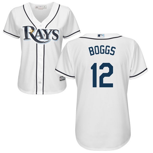 Women's Majestic Tampa Bay Rays #12 Wade Boggs Replica White Home Cool Base MLB Jersey