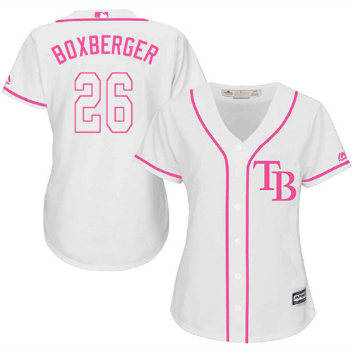 Women's Majestic Tampa Bay Rays #26 Brad Boxberger Replica White Fashion Cool Base MLB Jersey