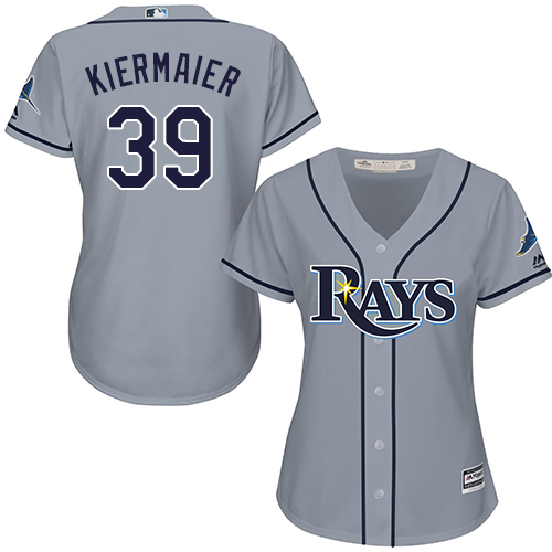 Women's Majestic Tampa Bay Rays #39 Kevin Kiermaier Authentic Grey Road Cool Base MLB Jersey