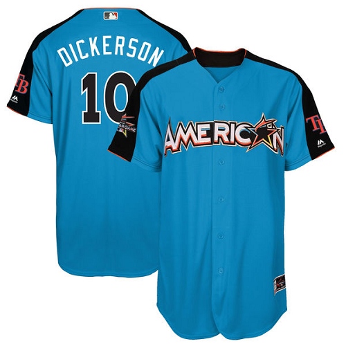 Youth Majestic Tampa Bay Rays #10 Corey Dickerson Authentic Blue American League 2017 MLB All-Star MLB Jersey