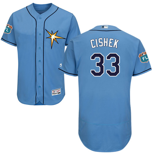 Men's Majestic Tampa Bay Rays #33 Steve Cishek Light Blue Flexbase Authentic Collection MLB Jersey