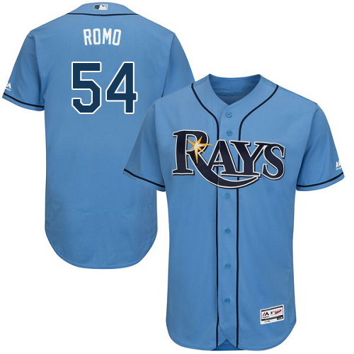 Men's Majestic Tampa Bay Rays #54 Sergio Romo Alternate Columbia Flexbase Authentic Collection MLB Jersey
