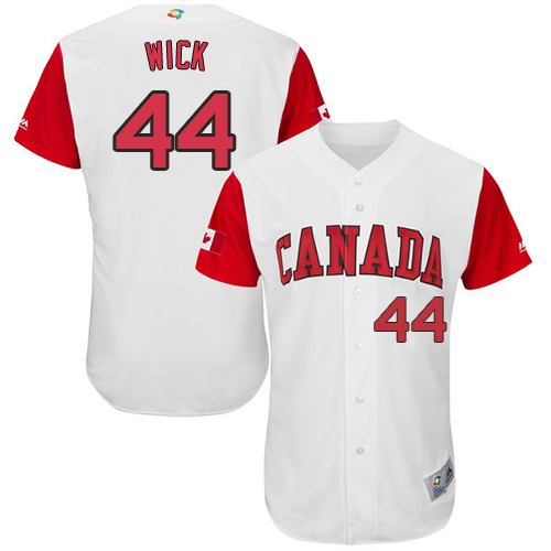 Men's Canada Baseball Majestic #44 Rowan Wick White 2017 World Baseball Classic Authentic Team Jersey