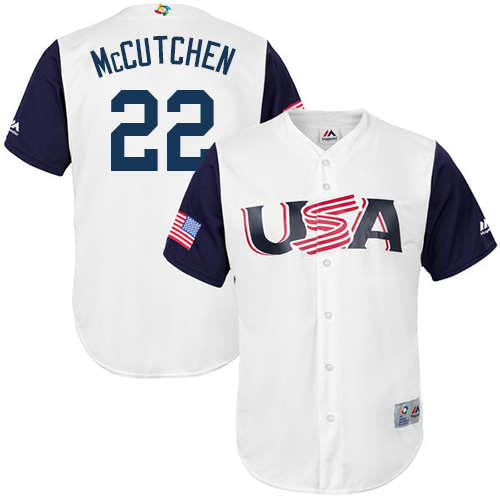 Youth USA Baseball Majestic #22 Andrew McCutchen White 2017 World Baseball Classic Replica Team Jersey