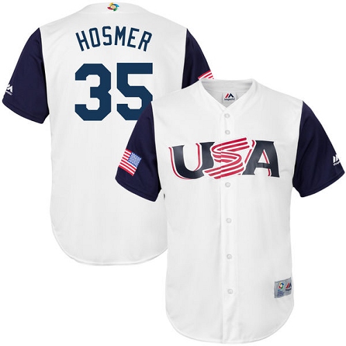 Men's USA Baseball Majestic #35 Eric Hosmer White 2017 World Baseball Classic Replica Team Jersey