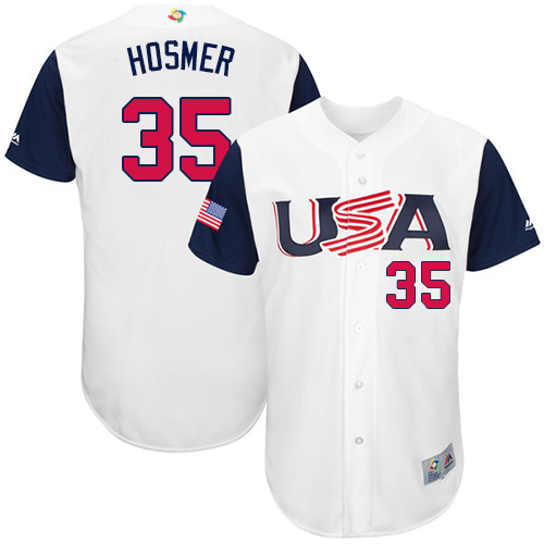 Youth USA Baseball Majestic #35 Eric Hosmer White 2017 World Baseball Classic Authentic Team Jersey