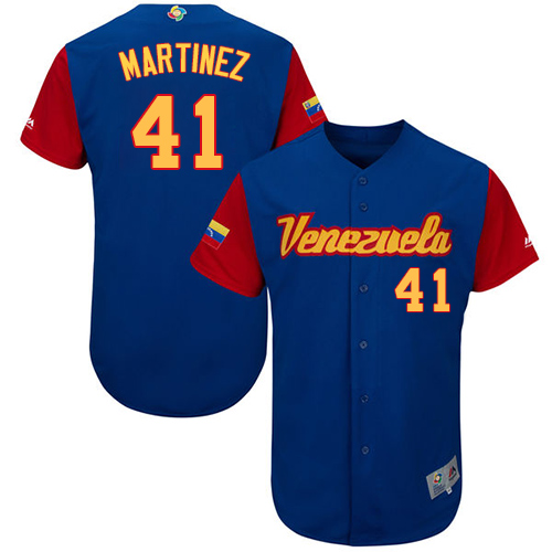 Men's Venezuela Baseball Majestic #41 Victor Martinez Royal Blue 2017 World Baseball Classic Authentic Team Jersey