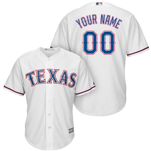 Men's Majestic Texas Rangers Customized Replica White Home Cool Base MLB Jersey