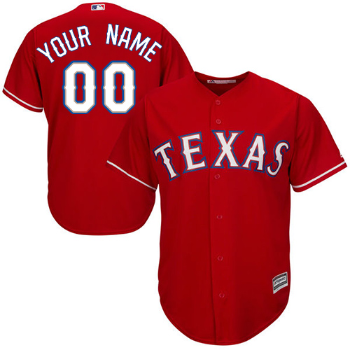 Men's Majestic Texas Rangers Customized Replica Red Alternate Cool Base MLB Jersey