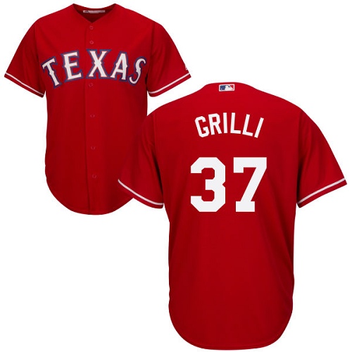 Youth Majestic Texas Rangers #37 Jason Grilli Authentic Red Alternate Cool Base MLB Jersey