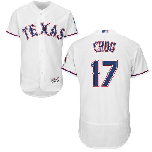 Men's Majestic Texas Rangers #17 Shin-Soo Choo Authentic White Home Cool Base MLB Jersey