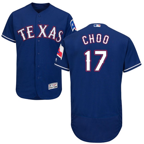 Men's Majestic Texas Rangers #17 Shin-Soo Choo Authentic Royal Blue Alternate 2 Cool Base MLB Jersey
