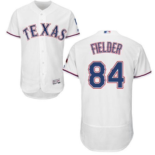 Men's Majestic Texas Rangers #84 Prince Fielder White Flexbase Authentic Collection MLB Jersey