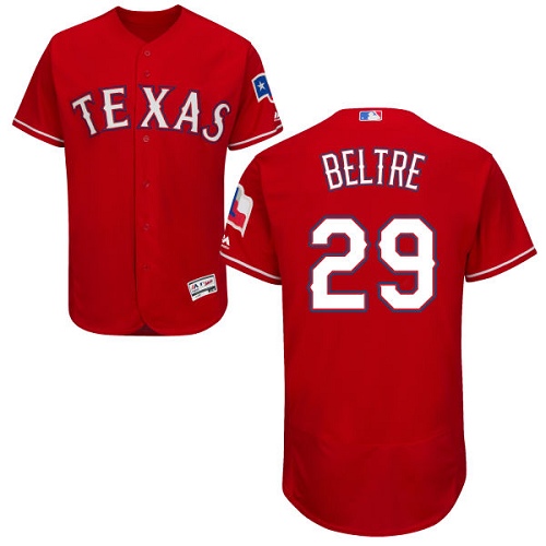 Men's Majestic Texas Rangers #29 Adrian Beltre Authentic Red Alternate Cool Base MLB Jersey