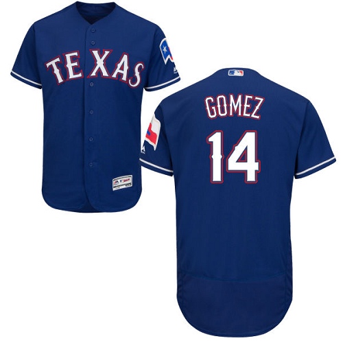 Men's Majestic Texas Rangers #14 Carlos Gomez Royal Blue Flexbase Authentic Collection MLB Jersey