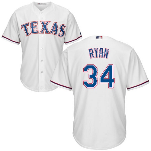 Men's Majestic Texas Rangers #34 Nolan Ryan Replica White Home Cool Base MLB Jersey