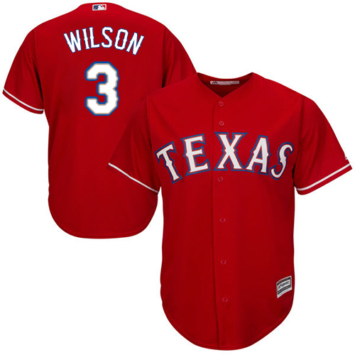 Men's Majestic Texas Rangers #3 Russell Wilson Replica Royal Blue Alternate 2 Cool Base MLB Jersey