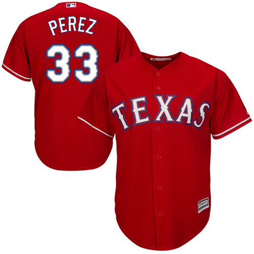 Men's Majestic Texas Rangers #33 Martin Perez Replica Red Alternate Cool Base MLB Jersey