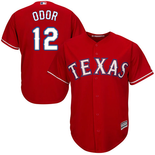 Men's Majestic Texas Rangers #12 Rougned Odor Replica Red Alternate Cool Base MLB Jersey