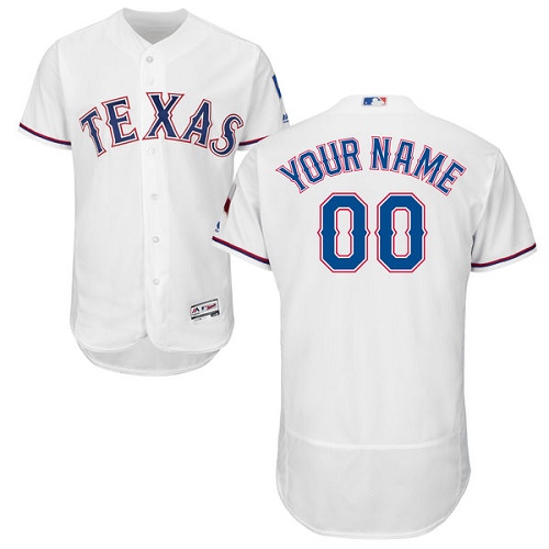 Men's Majestic Texas Rangers Customized White Flexbase Authentic Collection MLB Jersey