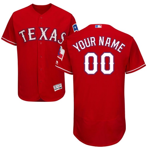 Men's Majestic Texas Rangers Customized Red Flexbase Authentic Collection MLB Jersey