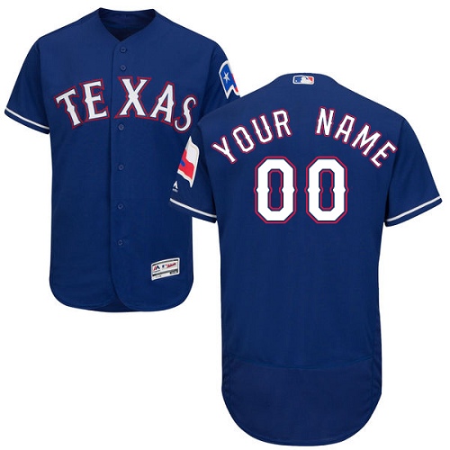 Men's Majestic Texas Rangers Customized Royal Blue Flexbase Authentic Collection MLB Jersey