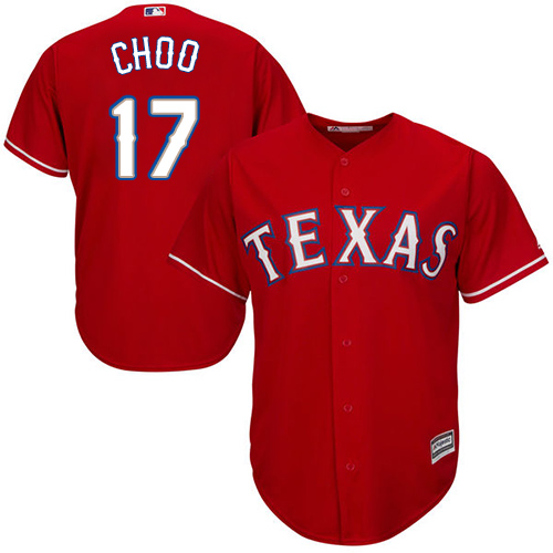 Youth Majestic Texas Rangers #17 Shin-Soo Choo Authentic Red Alternate Cool Base MLB Jersey