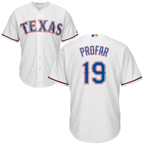 Youth Majestic Texas Rangers #19 Jurickson Profar Authentic White Home Cool Base MLB Jersey
