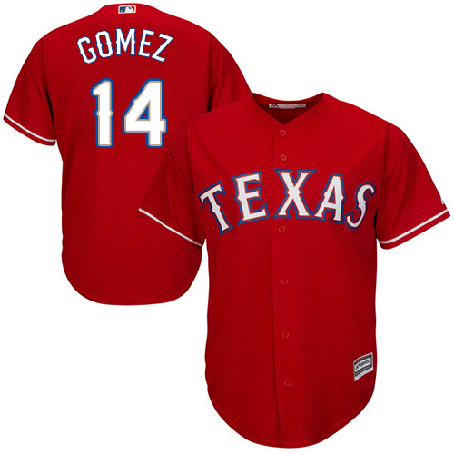 Youth Majestic Texas Rangers #14 Carlos Gomez Authentic Red Alternate Cool Base MLB Jersey