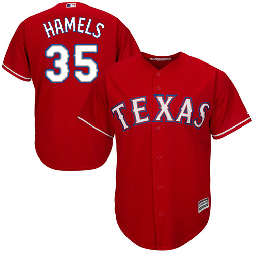 Youth Majestic Texas Rangers #35 Cole Hamels Replica Red Alternate Cool Base MLB Jersey