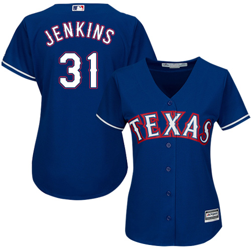 Women's Majestic Texas Rangers #31 Ferguson Jenkins Authentic Royal Blue Alternate 2 Cool Base MLB Jersey