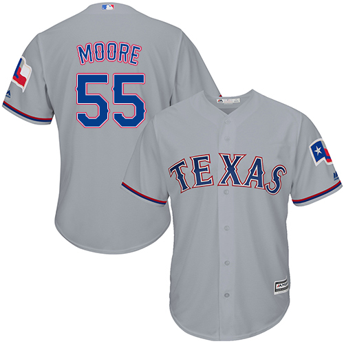 Youth Majestic Texas Rangers #44 Tyson Ross Replica Grey Road Cool Base MLB Jersey