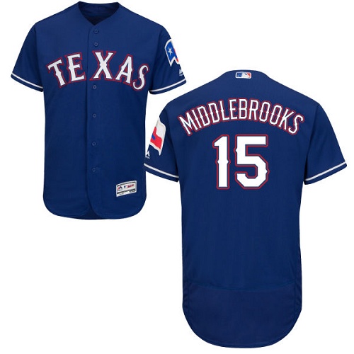 Men's Majestic Texas Rangers #15 Will Middlebrooks Royal Blue Flexbase Authentic Collection MLB Jersey