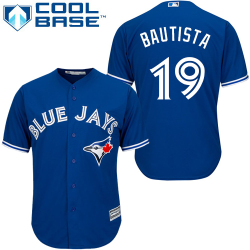 Men's Majestic Toronto Blue Jays #19 Jose Bautista Replica Blue Alternate MLB Jersey