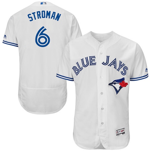 Men's Majestic Toronto Blue Jays #6 Marcus Stroman Authentic White Home MLB Jersey