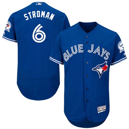 Men's Majestic Toronto Blue Jays #6 Marcus Stroman Authentic Blue Alternate MLB Jersey