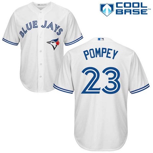 Men's Majestic Toronto Blue Jays #23 Dalton Pompey Replica White Home MLB Jersey