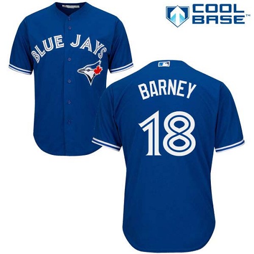 Men's Majestic Toronto Blue Jays #18 Darwin Barney Replica Blue Alternate MLB Jersey