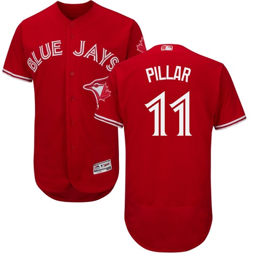 Men's Majestic Toronto Blue Jays #11 Kevin Pillar Scarlet Flexbase Authentic Collection Alternate MLB Jersey