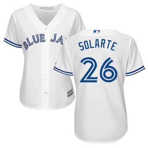 Women's Majestic Toronto Blue Jays #21 Michael Saunders Authentic White Home MLB Jersey