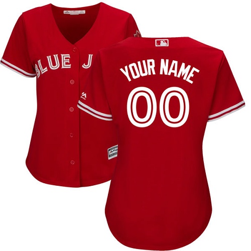 Women's Majestic Toronto Blue Jays Customized Authentic Scarlet Alternate MLB Jersey